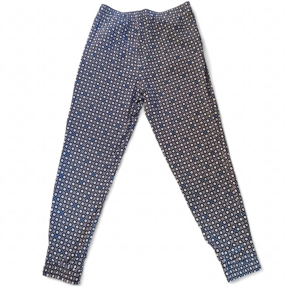 Abercrombie & Fitch Navy Geometric Joggers ML Viscose Lightweight Coastal Lounge - Picture 2 of 10